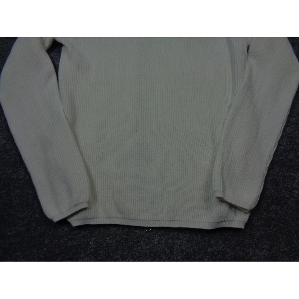 Stone Island Wool Sweater White L Full Zip‎ Ribbed Knit  Full Zip Quiet Luxury